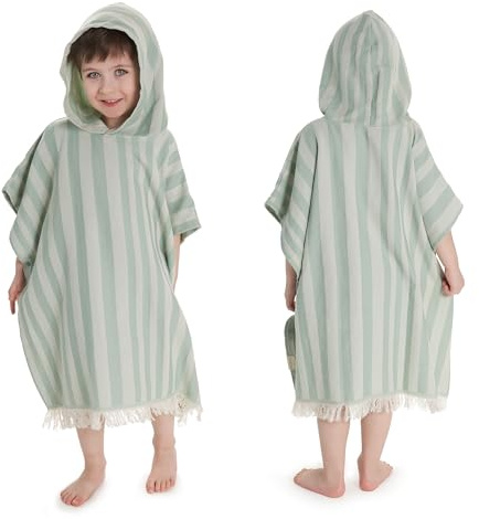 ZICOTO Stylish Hooded Beach Towel for Kids - Extra Soft and Fast Drying Poncho for Toddlers 3-6 Years is Made of Premium Cotton - Perfect Cover Up for Beach Days or Pool and Bath Time Adventures