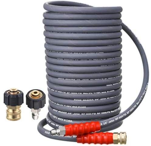 RIDGE WASHER Pressure Washer Hose 100 Ft X 3/8 Inch for Hot and Cold Water