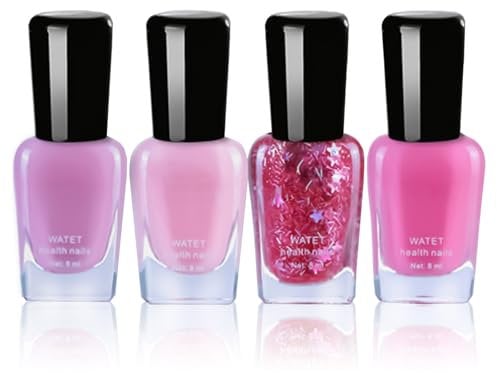 4-Piece Jelly Pink Peel-Off Nail Varnish Set - Water-Based, Quick-Drying Nail Polish for All Seasons - Ideal for Art Salons