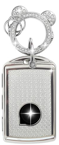 ZVRSUA Autoschlüssel Schutzhülle Passt für Volvo,Schlüsselcover TPU Autoschlüssel hülle 4 Tasten Kompatibel mit Volvo C30 S60 S80 S90 V60 V70 V90 XC40 XC60 XC70 XC90 S60L T5 T6 T8 (Silber)