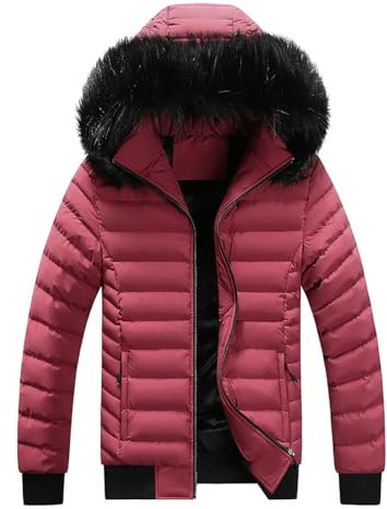 MEIMIYI Herren Coat Mantel Verdicken Lose Große Langarm Jacke Herren Klassisch Casual Warm Kältejacke Herren Jugend All-Match Trend Winterjacke Herren B-Red XXL