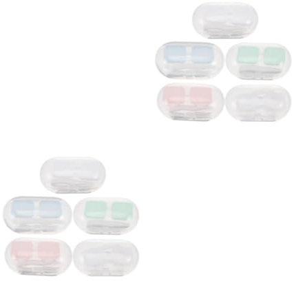 TOVINANNA 10sets Portable Eye Lens Cases for Myopia Contact Lens Holder Mixed Colors for Daily Use and Travel Random Color