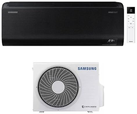 Climatizzatore Condizionatore WindFree Black Samsung da 9000 btu inverter WI-Fi F-AR09BLK A+++ R32 in Pompa di Calore Nero