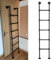Dachbodenleiter aus schwarzem Metall, zur Wandmontage, Feuerleiter für Wohnheim, Bibliothek, Lager, 150 kg Traglast, 210 cm