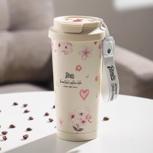 OZWJDY Taza de café totalmente automática, termo eléctrico recargable, modelo Stanley, vaso de acero inoxidable con agitación de un solo toque, 8 horas de larga duración, conservación del calor,