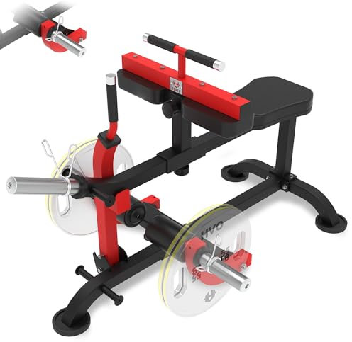 HVO Wadenmaschine Wedentrainer tibialis Trainer: 2 in 1 Sitzend Beintrainer Tib Bar für Zuhause im Sitzen Bein Training Kraft-Beintrainer Seated Calf Raise Machine Schwarz Rot