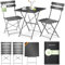 KESSER® Bistroset 3-teilig mit Bistrotisch & 2 Klappbaren Stühlen | Gartenmöbel-Set Outdoor Sitzgruppe | UV & wetterbeständig Gartentisch | Balkonset bestehend aus Klapptisch & 2x Klappstühlen & Cover