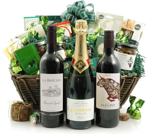 The Cellar Selection - 3 x Bottles of Wine plus Award-Winning Food Hamper Gift – For a Birthday, Anniversary, Corporate Thank You or any Celebration