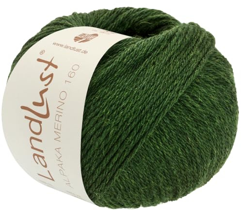 LANA GROSSA Landlust Alpaka Merino 160 | Klassisch verzwirntes Garn aus Merino & Alpaka | Handstrickgarn aus 50% Schurwolle & 50% Alpaka (Baby) | 50g Wolle zum Stricken & Häkeln | 160m Garn FB 446