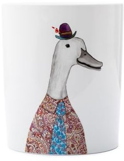 MIKASA Tipperleyhill Decorative Ceramic Utensil Pot Holder, Kitchen Organising, Illustrated Duck Counter-Top Addition, Food Storage And Improvement, 14 x 17cm