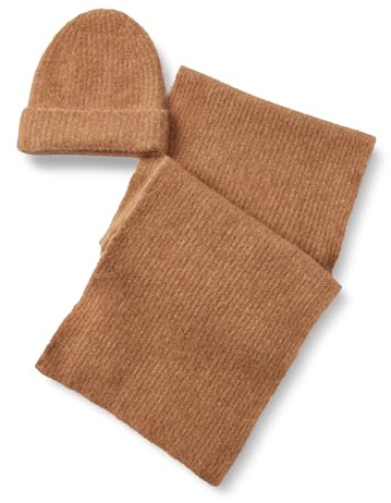 Amazon Essentials Unisex (Demis Favorit) Schal-/Mützen-Set Mohairimitat, Camel Heather, Einheitsgröße