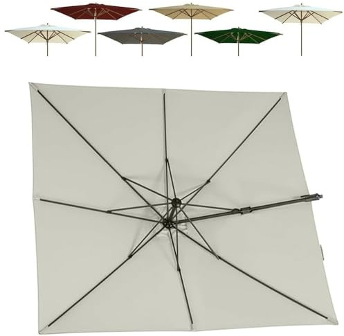 ZYXQQJ 3x3m Carré Parasol De Terrasse 8 Baleines Toile De Rechange pour Parasol De Table Droit Couverture De Parasol Piscine Jardin Piscine Marché(Top Color,3x3m/9.8x9.8ft)
