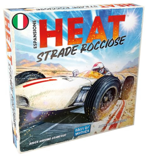 Asmodee – Heat: Rockige Straßen – Erweiterung Brettspiel Heat | Adrenalinisches Brettspiel mit Rennwagenrennen - 1-9 Spieler - 10+ Jahre - 30-60 Minuten - italienische Ausgabe