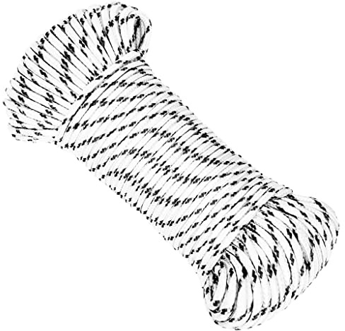 Corde de bateau tressée blanche - 5 mm x 100 m - En polyester - Résistant aux UV - Résistant à l'abrasion - Haute résistance à la rupture - 300 kg - Pour bateaux marins, camions et applications