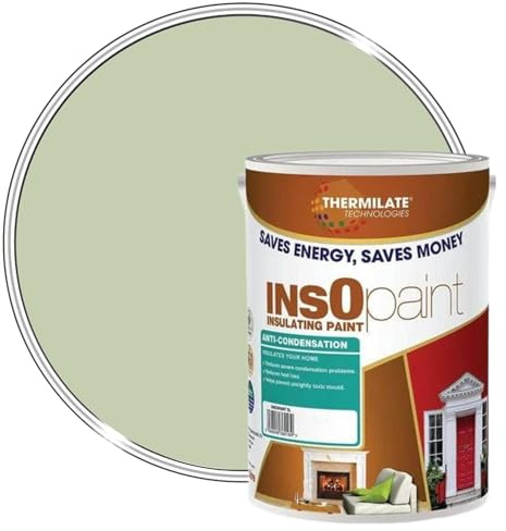 Thermilate Technology InsOpaint Insulating Anti Condensation Paint - Heat Reflective & Solar Reflective | Energy Saving - Sage Green - 5L