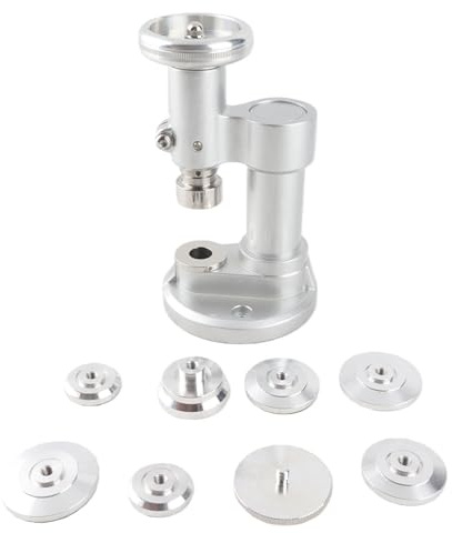 LKUREASDR E25 Screw Type Watch Crystal Back Case Cover Press Tool, Precision Watch Press for Watchmakers, Adjustable Pressure Watch Case Closing Kit with Multiple Molds for Repairing All Wat