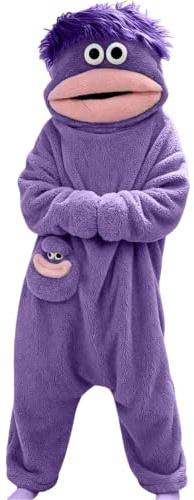 Combinaison Pyjama Femme Homme Silly Onesie Pajamas Deguisement Famille | Polaire Vêtement de Drole Amusant avec Capuche,Une Pièce Monstre Costume,pour Le Plaisir en Famille et la Détente Confortable
