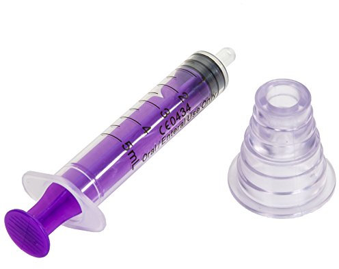 White Hinge Limited 5ml Oral Fluid Medicine Syringe & Bottle - Plug Baby/Children/Pets Accurate Dose