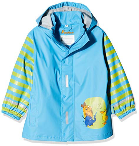 Playshoes Regenjacke Unisex Kinder Wind- und wasserdicht Regenmantel Regenbekleidung, blau Die Maus, 128