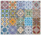 ARTland Spritzschutz Küchenrückwand aus Alu für Küche Herd Spüle 60x50 cm (BxH) mit Motiv Fliesenmuster Abstrakt Landhaus Fliesenoptik Orient Bunt T9OM