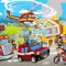 Forwall Fototapete Vlies Tapete Feuerwehr Kinderzimmer - Junge Feuerwehrmann Helikopter Moderne Wanddeko Wandtapete für Kinder 12549VEXXL 312cm x 219cm