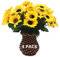 Pasyou Künstliche Sonnenblume, Kunststoff, kleine Sonnenblumen für drinnen und draußen, Hochzeit, Brautstrauß, Zuhause, Garten, Party, DIY, Kranz, Tischarrangement, Dekoration, Füller, 4 Stück