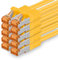 Cat7 Cable de Red Ethernet LAN - 1m - Amarillo - 10 Piezas Cat 7 Sftp Pimf Lszh - 10 GB s RJ45 Connectores Cat6a compatible con Cat5 Cat6 Cat.7 Cat8