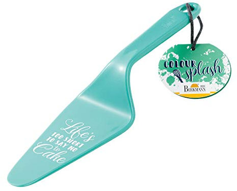 Birkmann Tortenheber Colour Splash, türkis, Kunststoff mit Spruch