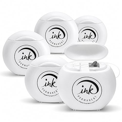 Ink Permanent Augenbrauen-Mapping-Fäden weiß vorgefärbt 5x15m PMU | 5 Rollen à 15m in versiegelter Box, hypoallergen, ideal für Microblading & Augenbrauen-Tätowierung.