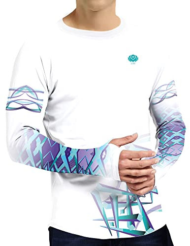 Men's Activewear Shirts & Tees Long Sleeve S White Purple