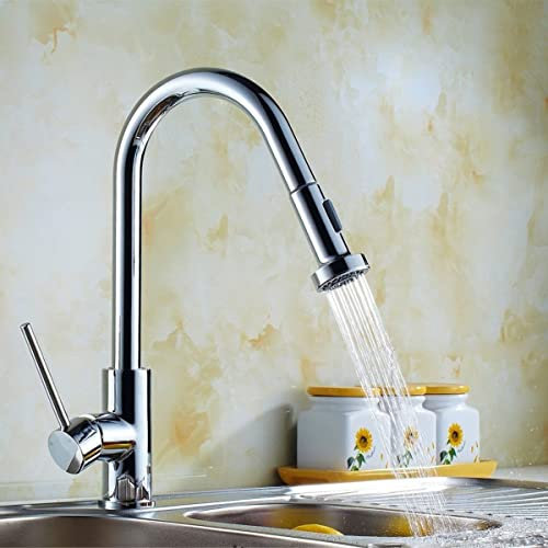 Nes Home | Milton Kitchen Sink Tap Pull Out Hose Single Lever Monobloc Mono Mixer Chrome