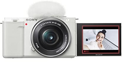 Sony Alpha ZV-E10 - APS-C Interchangeable Lens Mirrorless Vlog Camera Kit - White