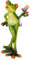 formano Dekofigur Frosch Lady mit Handtasche und Cocktail ca.15cm handbemalt