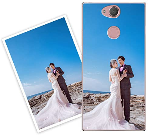 Sunrive Personalisierte Hülle kompatibel mit Sony Xperia XA2 Silikon,Transparent Handyhülle Benutzerdefiniert Weicher Etui mit Eigenem Foto Bild Text Individuelle