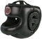 BAY Nasenbügel Budo Kopfschutz mit Nasenschutz Training Sparring Vollkontakt Helm Visier Boxen Krav Maga MMA Gesichtsmaske Gitter Fight Kopfschützer Headguard Kampfsport Gesichtschutz schwarz (Senior)