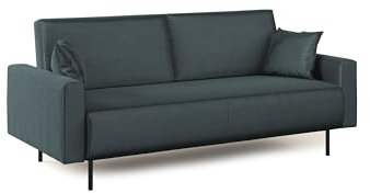 Divani.Store Schlafsofa, Wildleder, Petrol, 200 cm