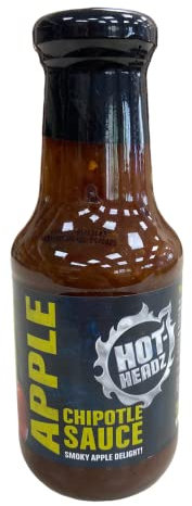 Hot-Headz Apple Chipotle Sauce - Sweet and Spicy Sauce with Smoky Chipotle Peppers and Fresh Apples - Versatile Medium Heat Marinade, Dipping Sauce, and BBQ Glaze - Gluten-Free, and Vegan (287ml)