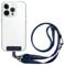 EKAX Adjustable Nylon Lanyard with PU Leather Patch, Detachable Crossbody Lanyard, for most Phone Cases, Keychain, Camera, Multi-Use Strap (Royal Blue)