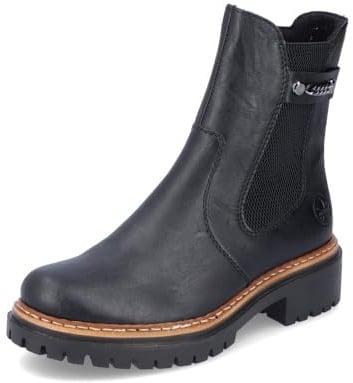 Rieker Damen Chelsea Boots 72690, Frauen Stiefeletten,Schlupfstiefel,hoch,Stiefel,Bootee,Booties,halbstiefel,Kurzstiefel,schwarz (00),36 EU / 3.5 UK