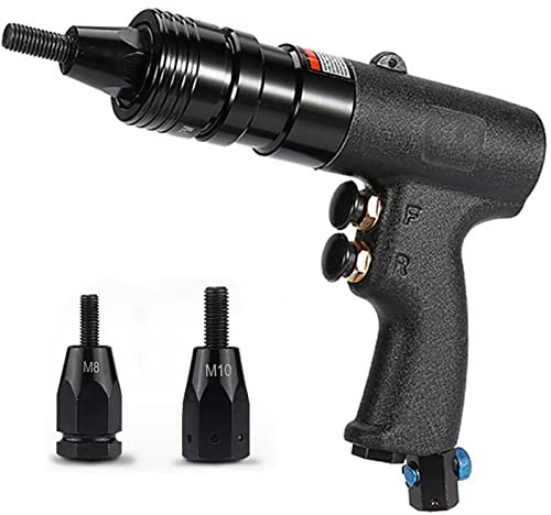 Pneumatische Nietpistole Blindniet-Pistole Nietmutternpistole Nietwerkzeug Nietzange Riveter Pistole Automatische Nietpistole Luftnietmutternpistole Mit M3 M4/M5 M6/M8 M10/M10 M12 Kopf,M8+M10