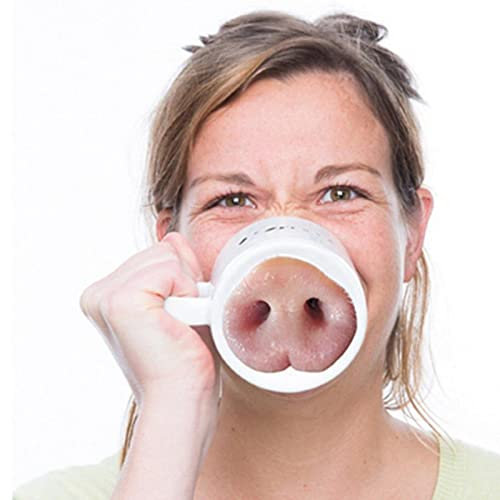 SFAFT Creative Trick Lustige Schweine-Nase Keramiktasse Hund Nasenbecher Sand Skulptur Trinkbecher Frühstückstasse Animationstasse