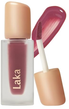 Laka Fruity Glam Tint, 4.5g/0.15 oz., Glowing Lip Stain with Wide Color Spectrum, Hydrating & Lightweight Texture, Long-Lasting Bold Stain, Non-Sticky, Vegan, K-Beauty (#102 Dewy)