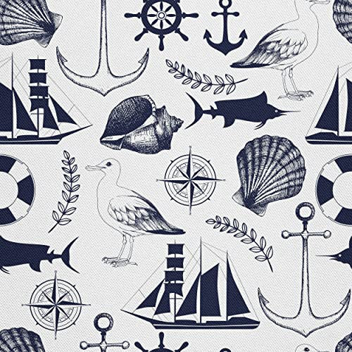 HEKO PANELS Stoff Oxford Wasserdichte Meterware Canvas-Stoff Polyester Stoff Zum Nähen Nähstoffe Dekostoffe Wasserabweisend Blickdicht See Meer 1 Meter 155 x 100 cm