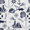 HEKO PANELS Stoff Oxford Wasserdichte Meterware Canvas-Stoff Polyester Stoff Zum Nähen Nähstoffe Dekostoffe Wasserabweisend Blickdicht See Meer 1 Meter 155 x 100 cm