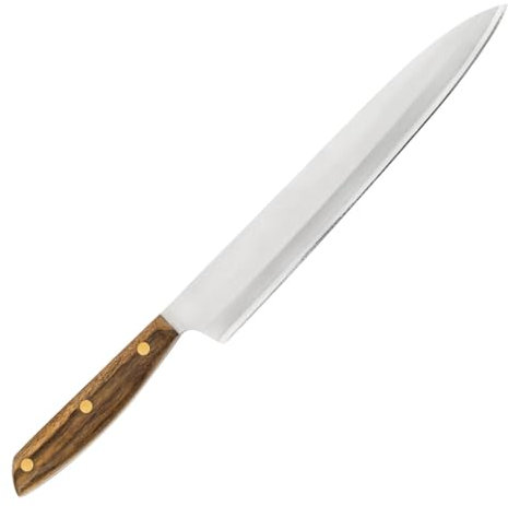 Arcos Serie Nordika - Cuchillo Yanagiba - Acero Inoxidable NITRUM - Hoja de 240 mm - Mango de Madera Ovengkol 100% natural de bosques certificados FSC® - Embalaje 100% reciclado