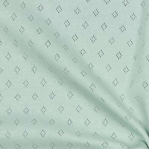 VmG-Store Pointoille-Stoff Feinstrick-Jersey mit Lochmuster Baumwollstoff OEKO-TEX Feinstrick (007 I Mint)
