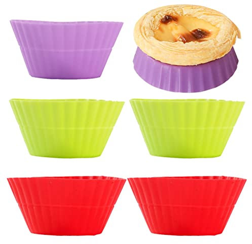 Firulab Moule à Tarte | 6 Petits moules à Tarte en Silicone antiadhésifs - Moule Souple pour tartelettes, Cupcakes, gâteaux, poudings, Muffins