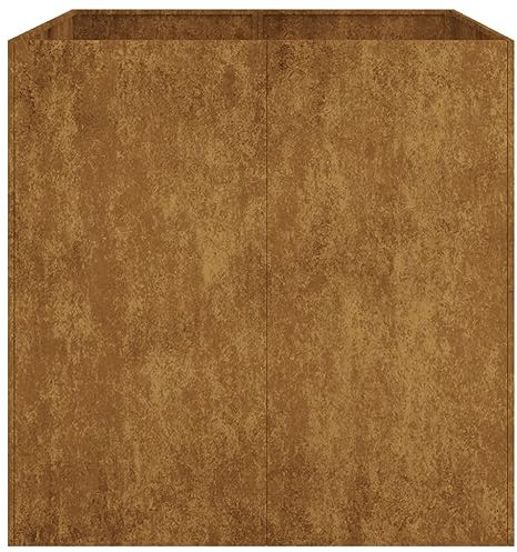 Festnight Jardinera Elevada 80 x 80 x 80 cm Macetero Acero Corten Jardinera Rectangular Macetas Exterior Macetas Rectangular Arriate de Altura de Exterior Balcón Terraza