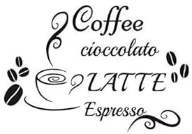 Taza de café grano de café cocina restaurante tallado pegatina tallada 58x84cm