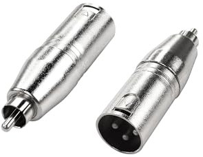 PNGKNYOCN RCA to XLR Adapter, 3 Pin XLR Male to RCA Male Microphones Audio Connector for Speakers, Amplifiers, Microphones etc(2-pack